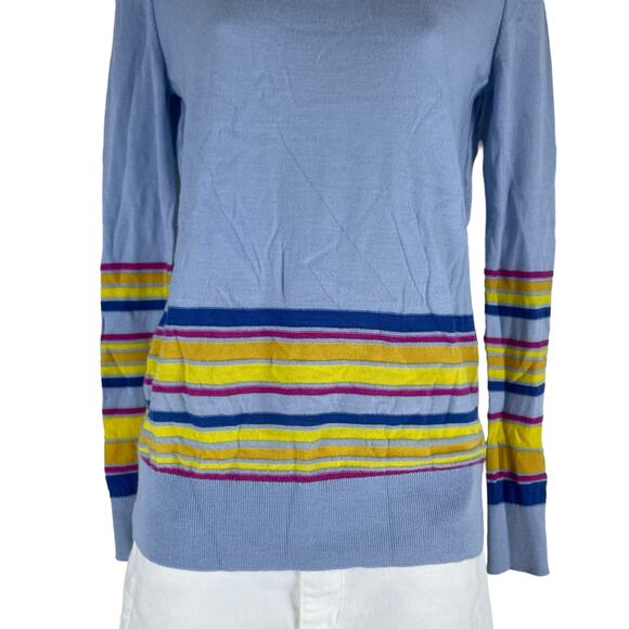 Derek Lam 10 Crosby Cashmere Silk Blend Striped Sweater Blue Size XS - Picture 4 of 8